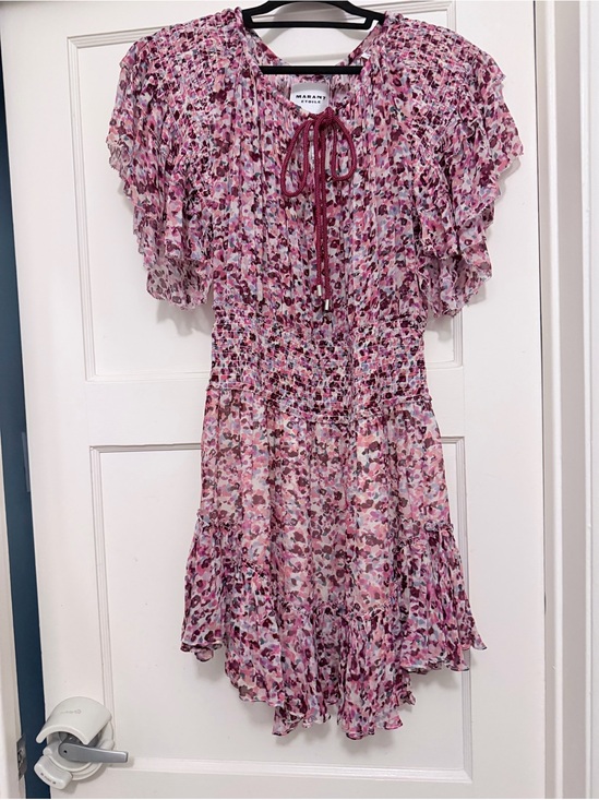Isabel Etoile Marant Dresses & Skirts - Isabel Marant Étoile Floral Ruffle Mini Dress Smocked Tiered Size 8